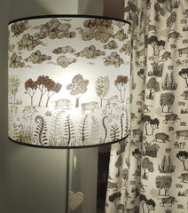 Lush Designs Wild Boar print lamp shade and curtain fabric