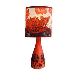 Lush designs orange ceramic lamp base with fox shade