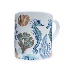 Lush Designs seahorse-print mug with gold detail