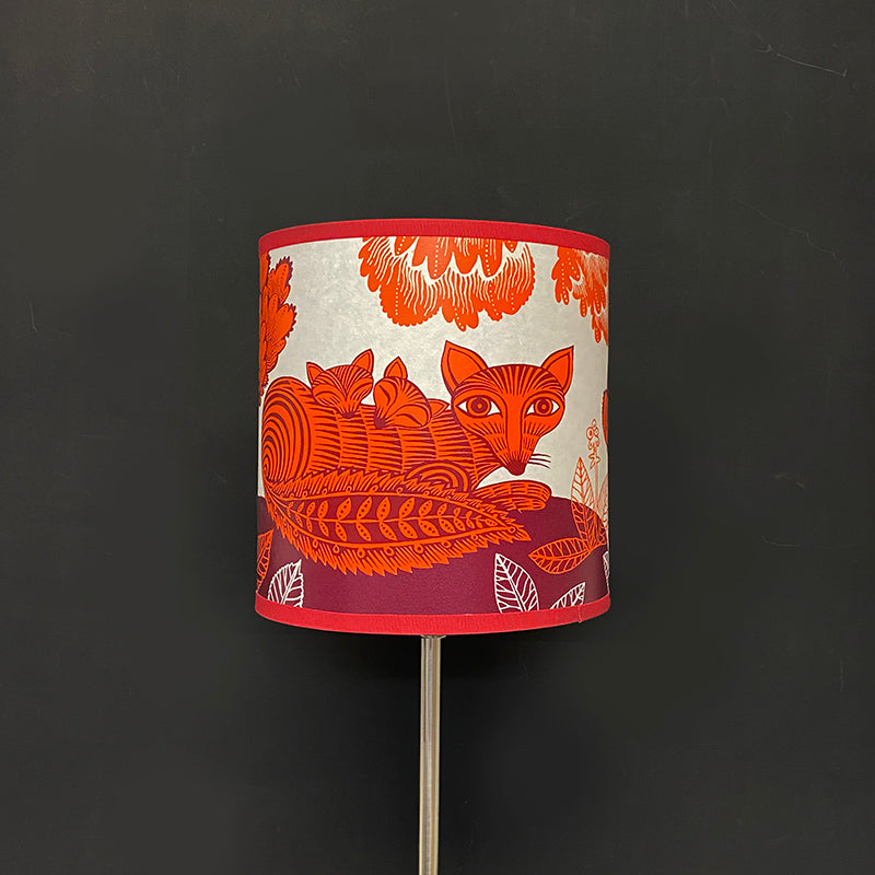 Fox and Cubs Lampshade Orange SECOND Lamp