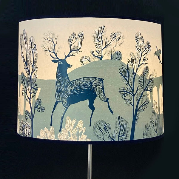 Large blue Stag lampshade SECOND lamp